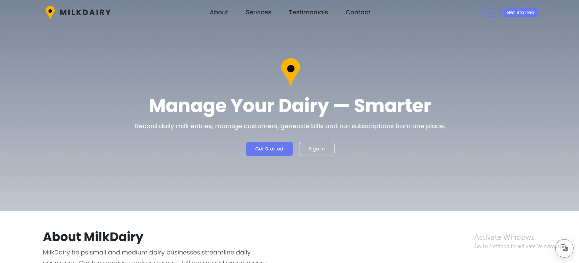 Milk Dairy Project